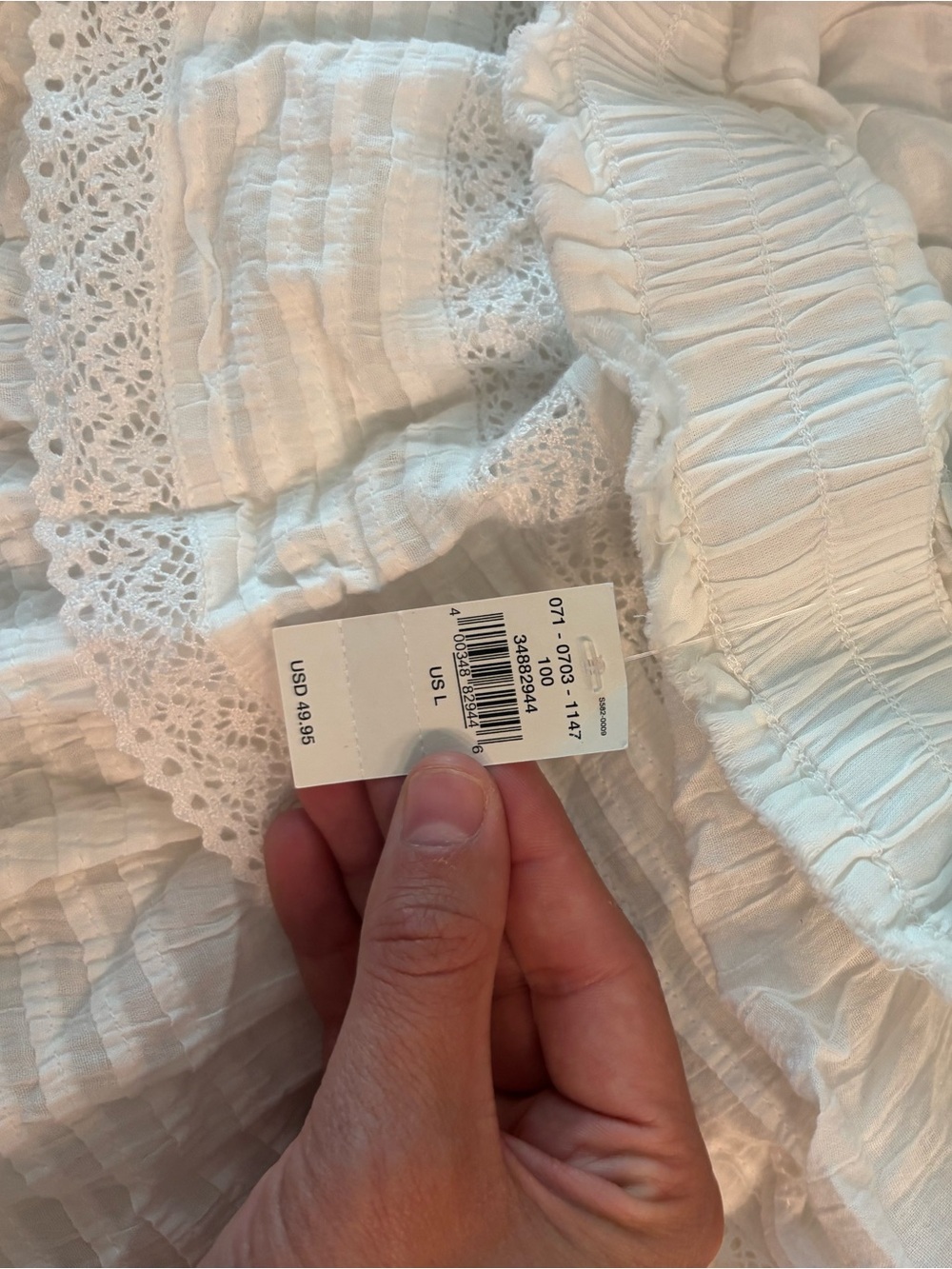 aerie White Tiered Lace Mini Skirt - Picture 3 of 3
